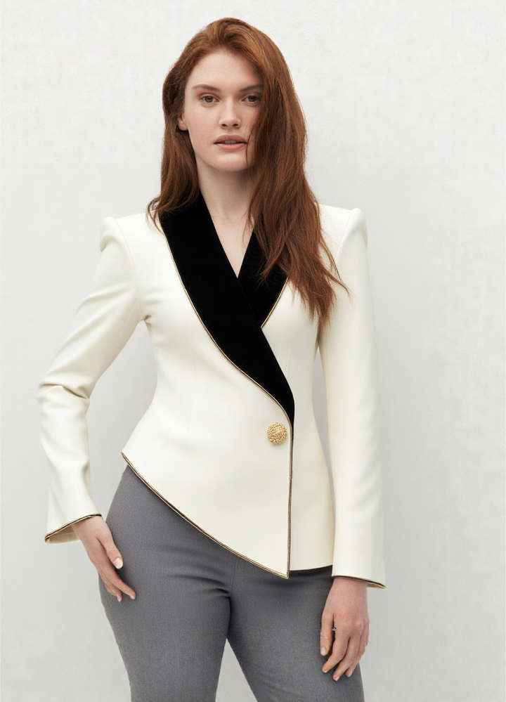 New Women Stylish Blazer Jacket with Black Contrast
