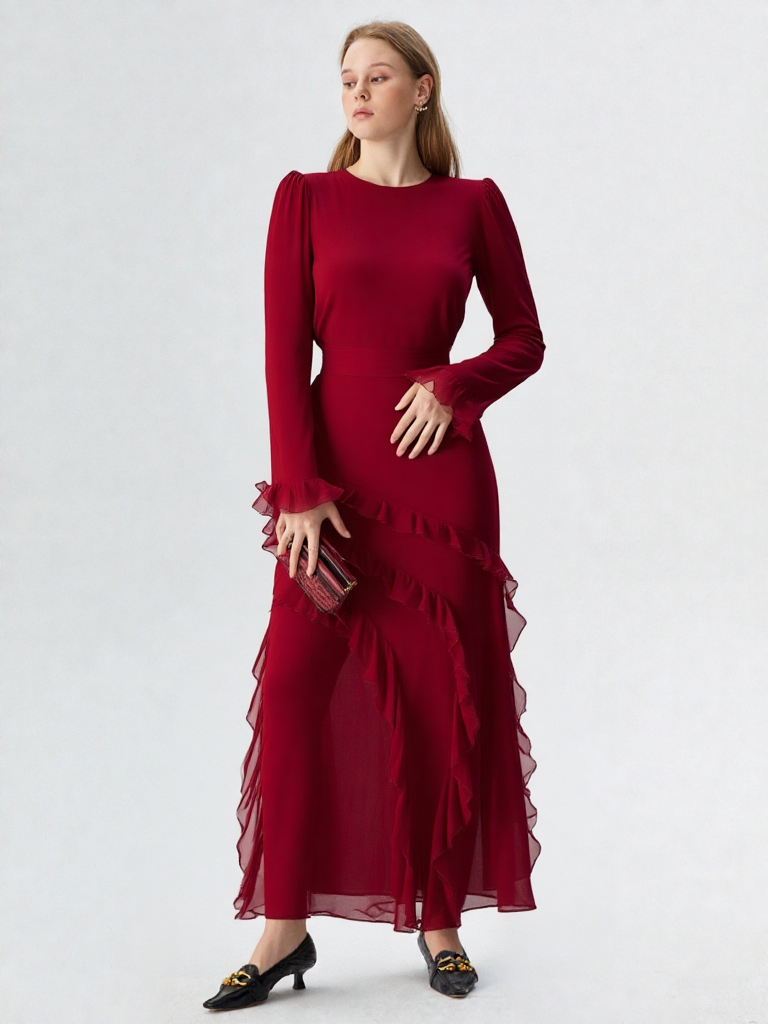 New Women Summer Slim Outfits  Long Sleeve Dress