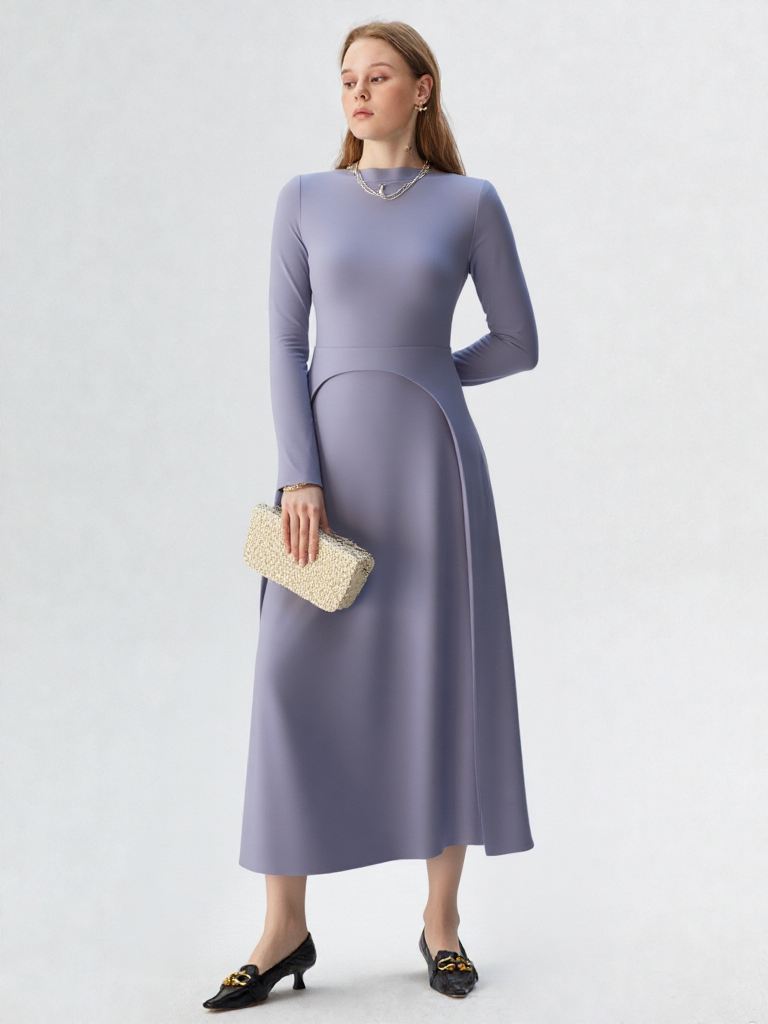 Women High Waist Dress Elegant  Slim Fit Maxi Party Dress
