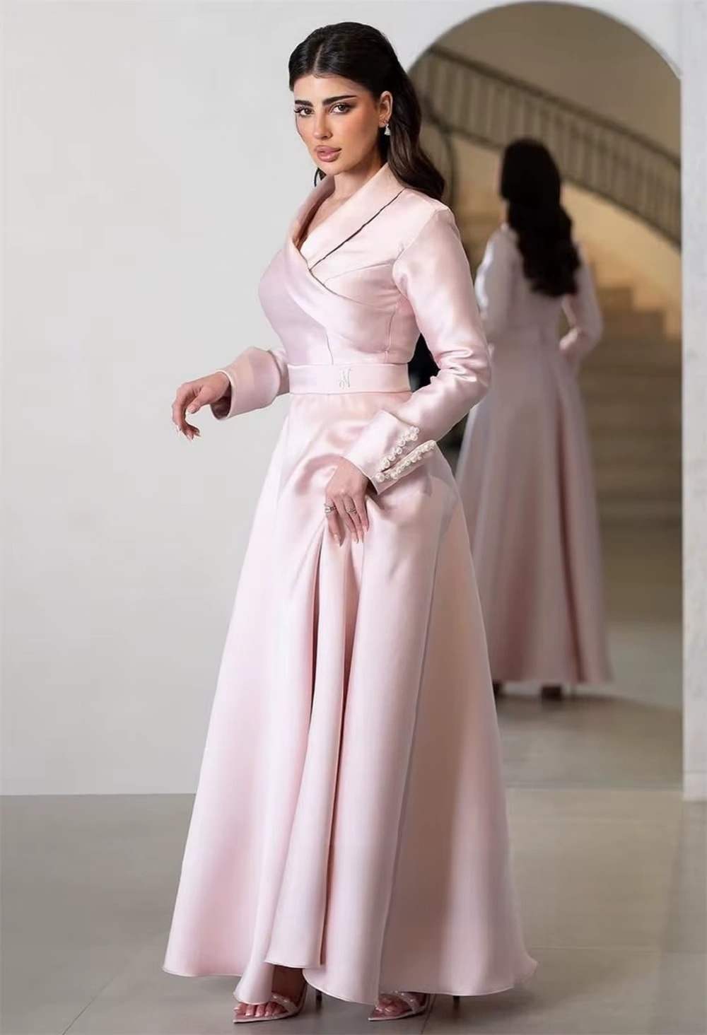 New Charmeuse Pearl Pleat Women Long Wedding Party Dresses