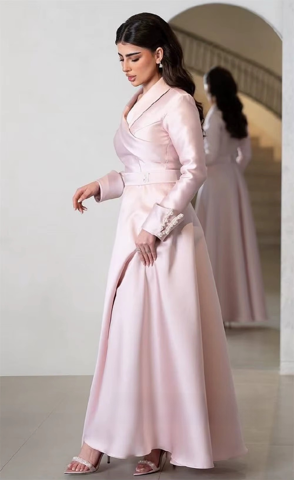 New Charmeuse Pearl Pleat Women Long Wedding Party Dresses
