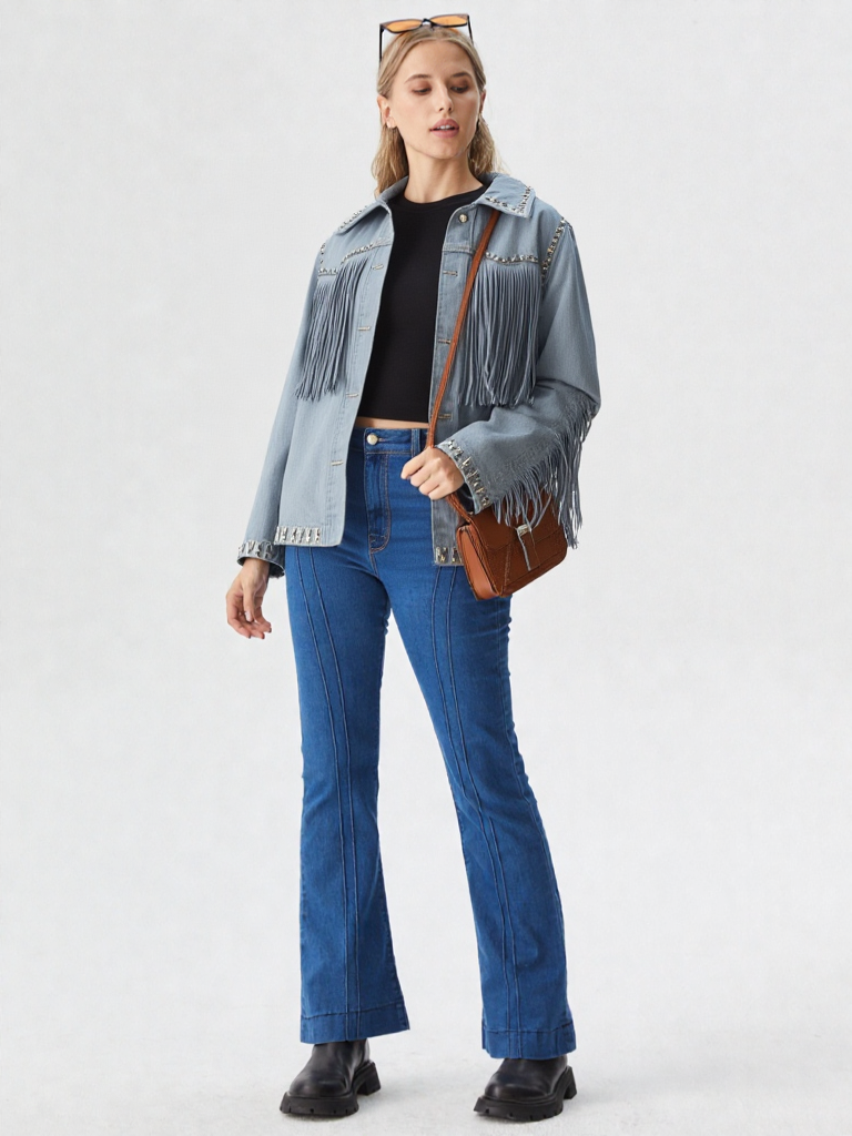 New Italian Women Versatile Denim Jacket 