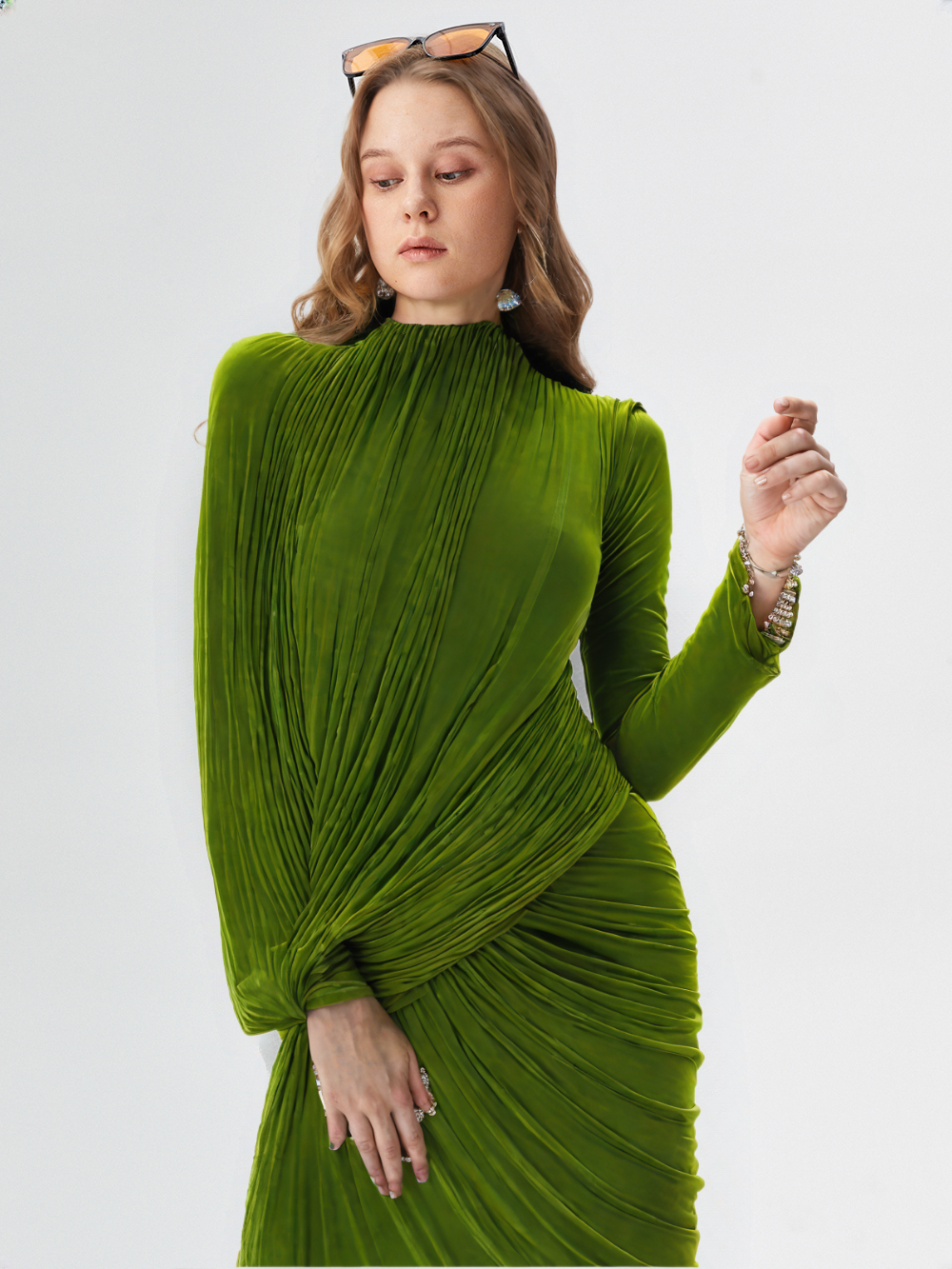 New Women Vintage Spliced Ribbon Luxurious Dress
