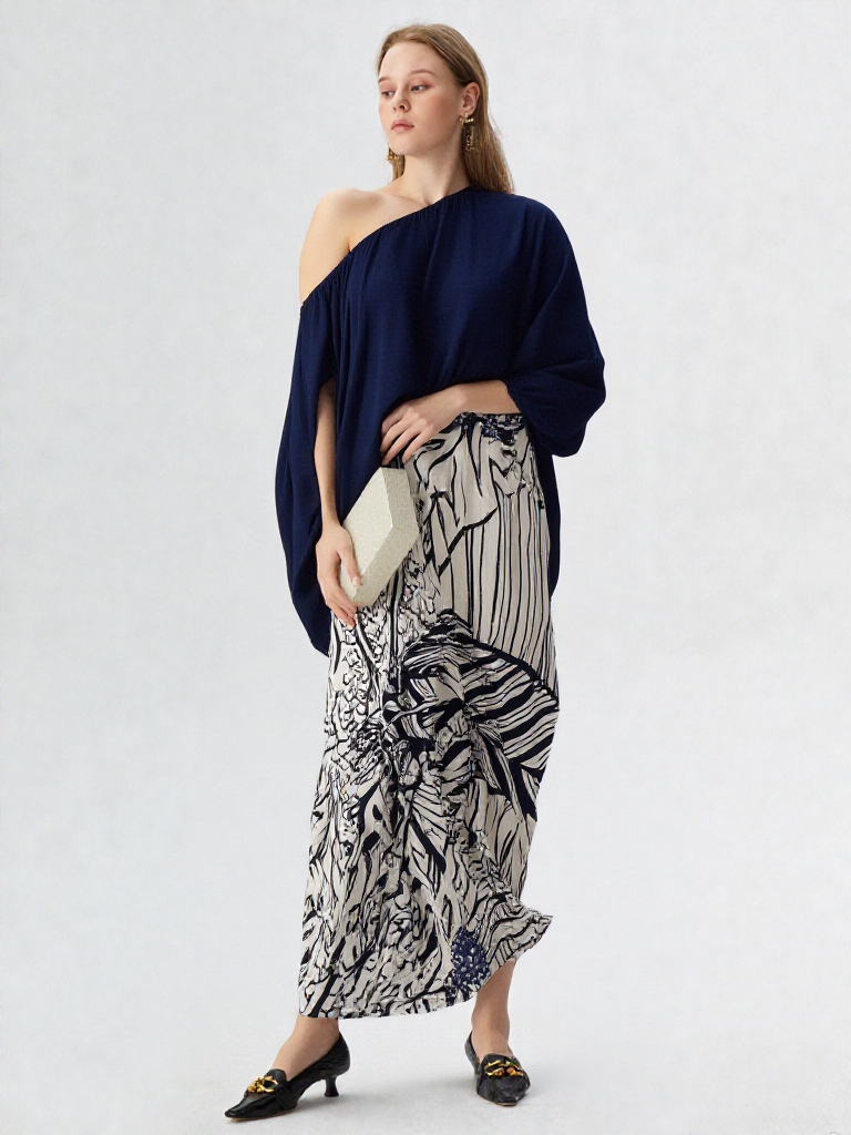 Women T-Shirt High Waisted Printed Wide Leg Pants Casual Suit