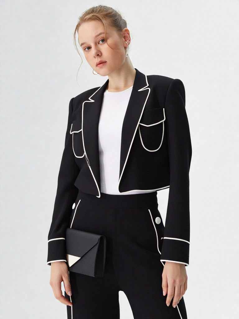 Women Two-Piece Business Casual Pants Set with Jacket