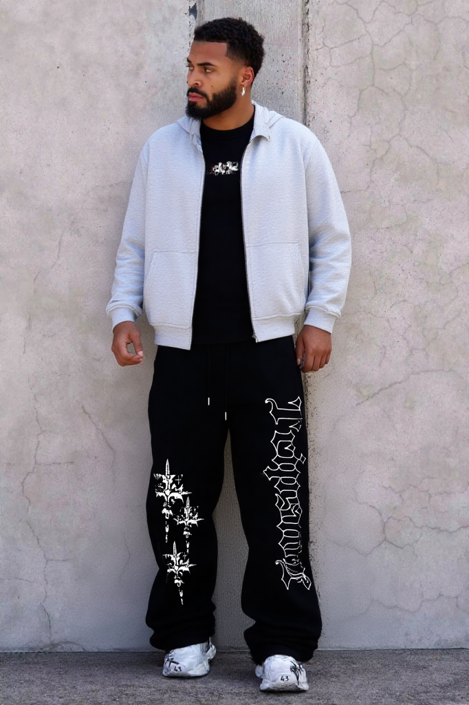 Mens Drawstring Streetwear Casual Sports Trousers