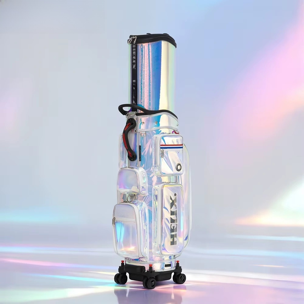 Vintage Waterproof Retractable Golf Bags with Wheels and 12 Capacity Pockets