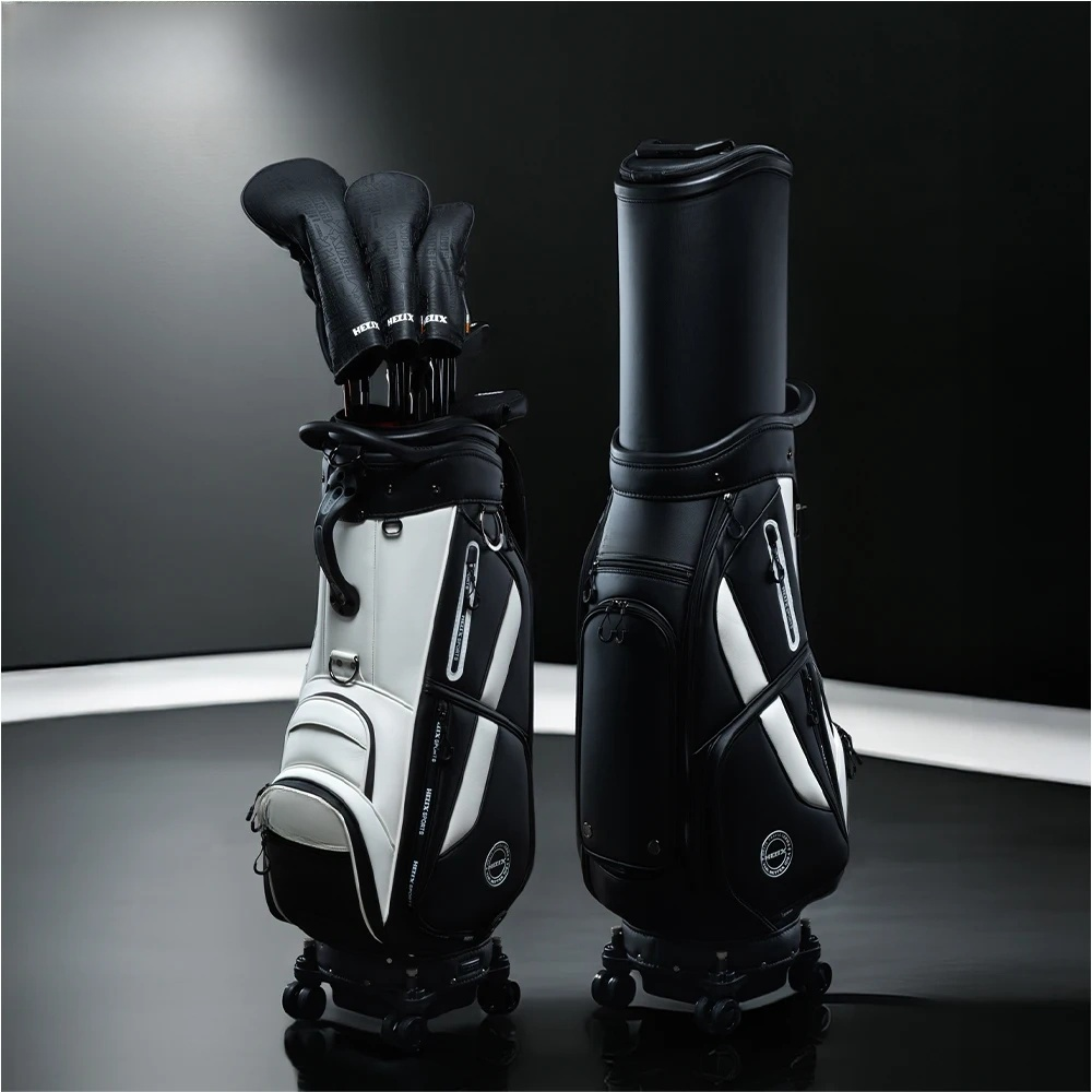 Premium Golf Bag with Wheels  Retractable Top Traveling Full Length Divider