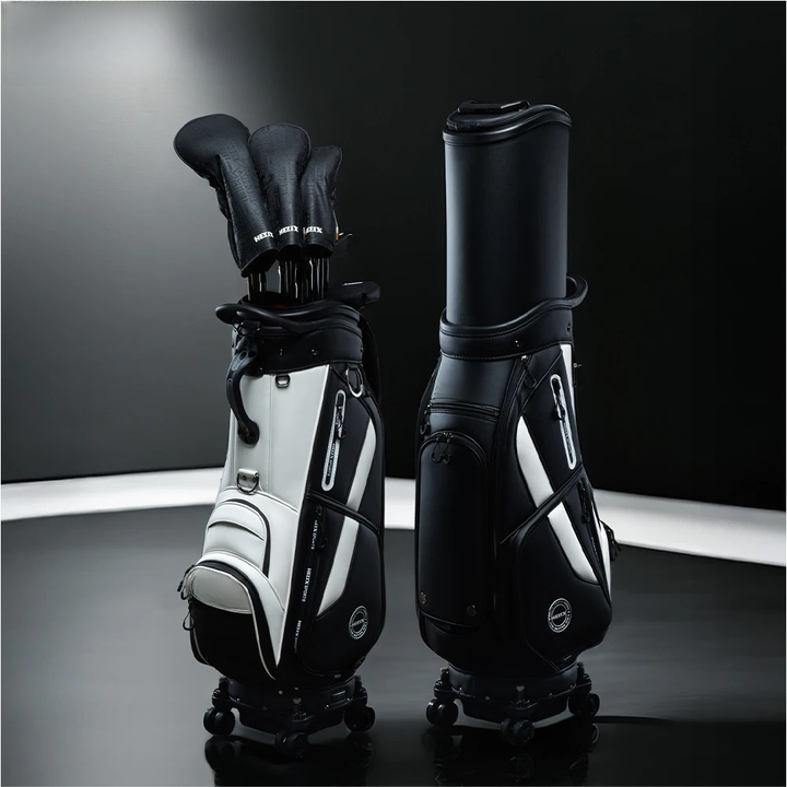 Premium Golf Bag with Wheels  Retractable Top Traveling Full Length Divider