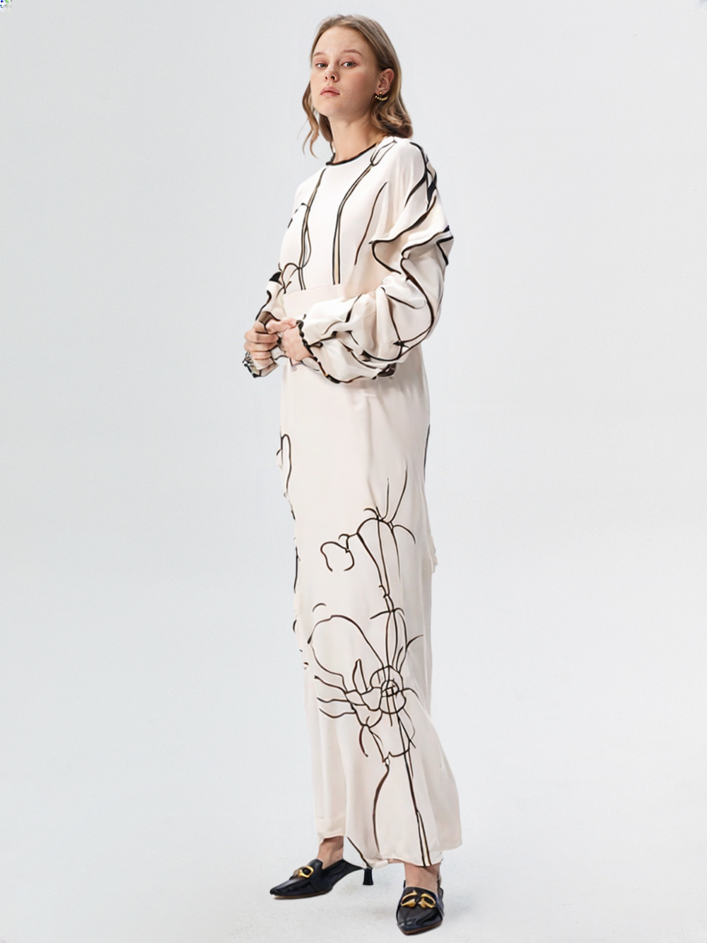 Women Fashion O-Neck High Waist Summmer Maxi Dress