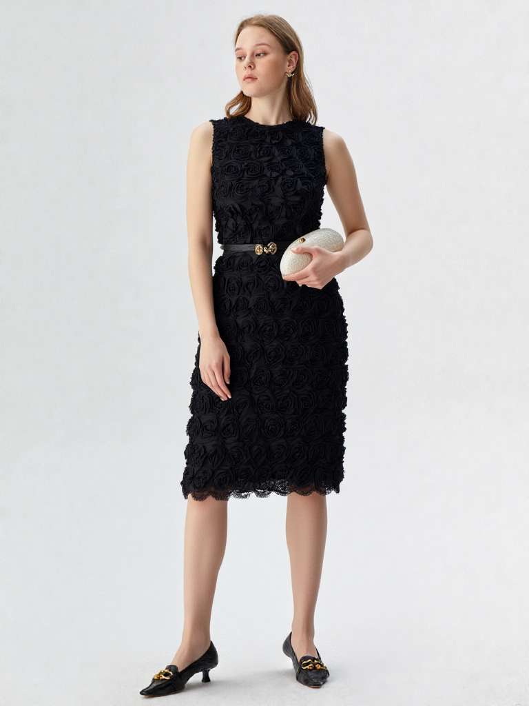 New Women Flower High Waist Casual Party Dress