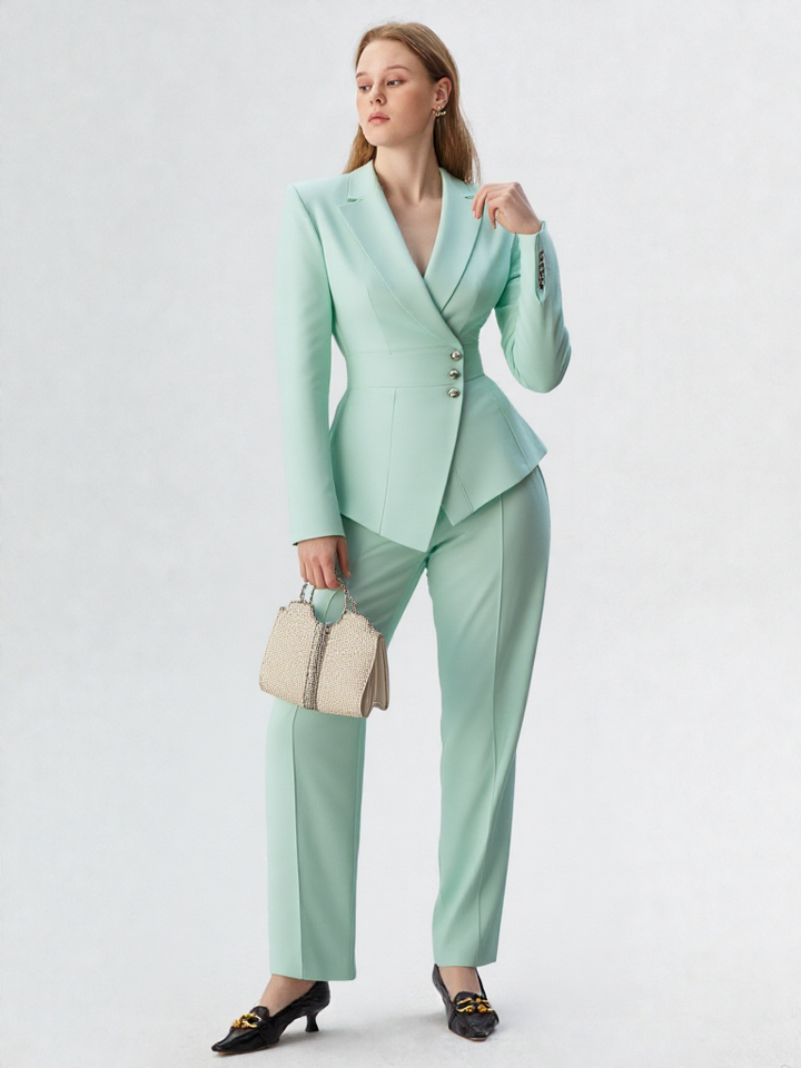 Modern Women's Suit 2 Piece Slim Fit Business Casual Outfit 