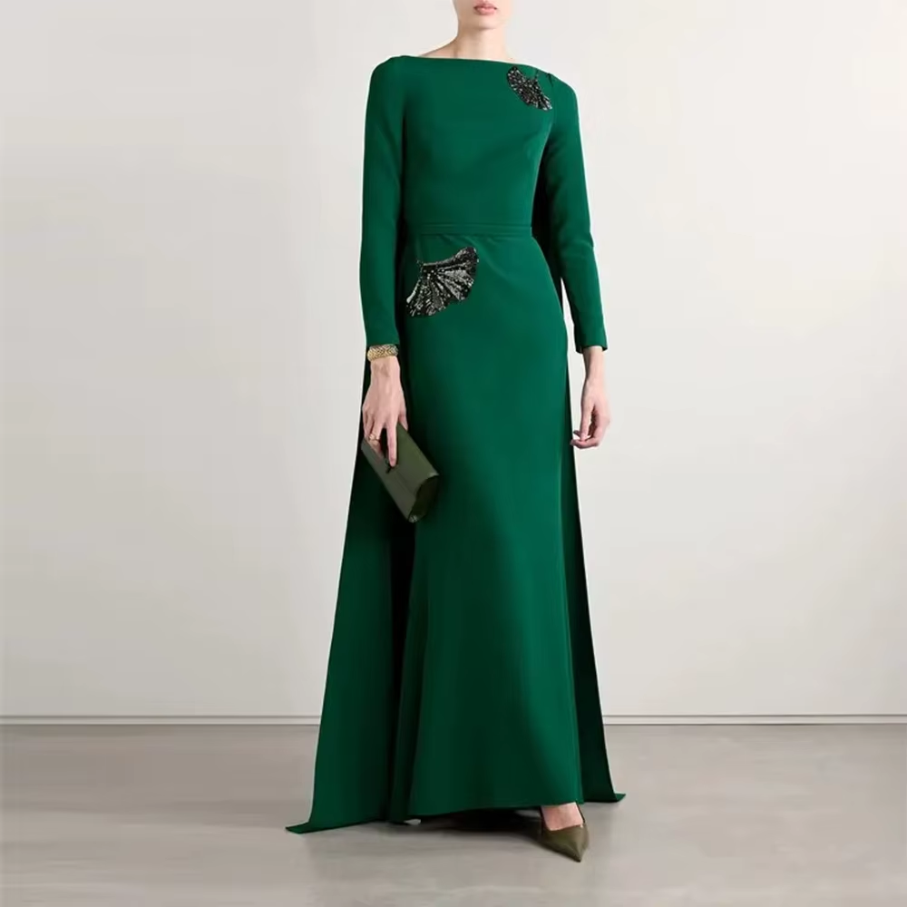 Women Party Bride Dresses Luxury Sequined Modern Gowns