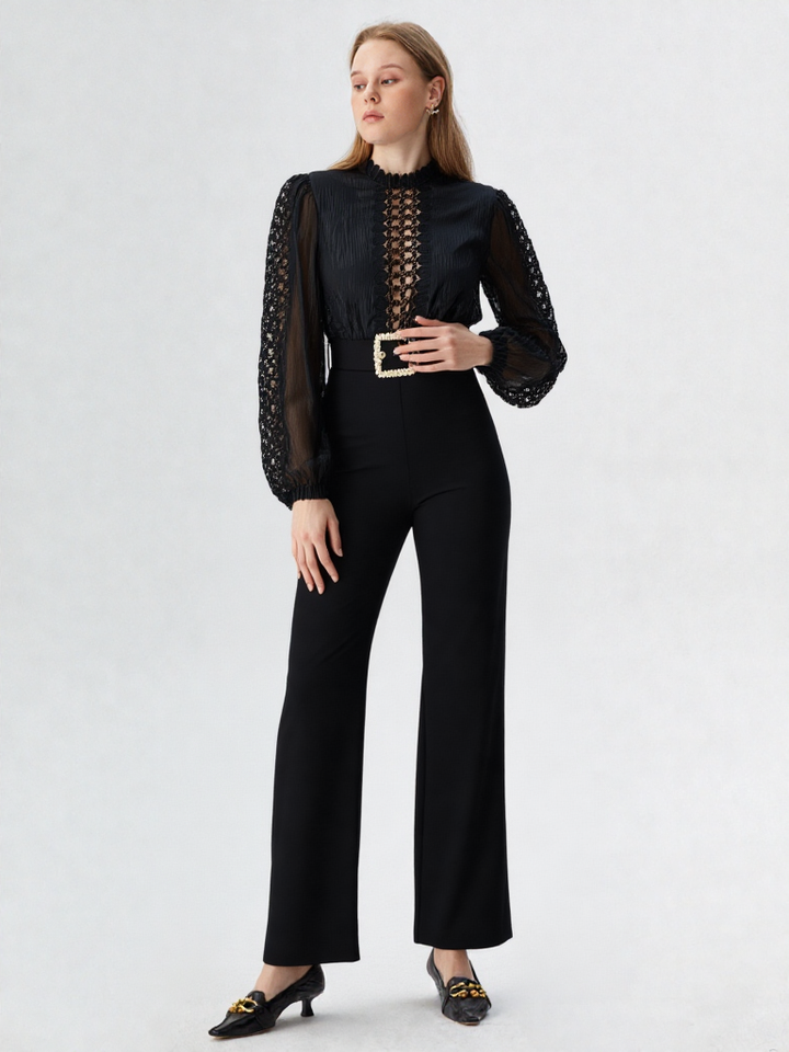 New Women Simple High Waist Wide Leg Jumpsuits