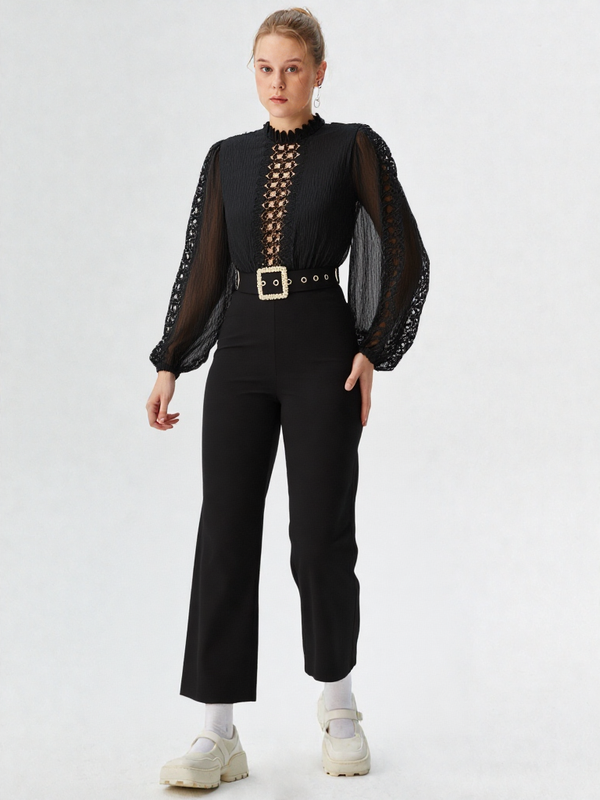 New Women Simple High Waist Wide Leg Jumpsuits