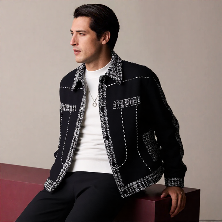 Mens Turn-Down Collar Long Sleeve Korean Jacket 