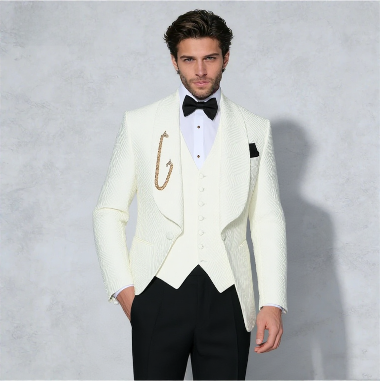 Premium Mens Wedding 3 Piece Jacket Vest Pant Lapel Formal Suit 