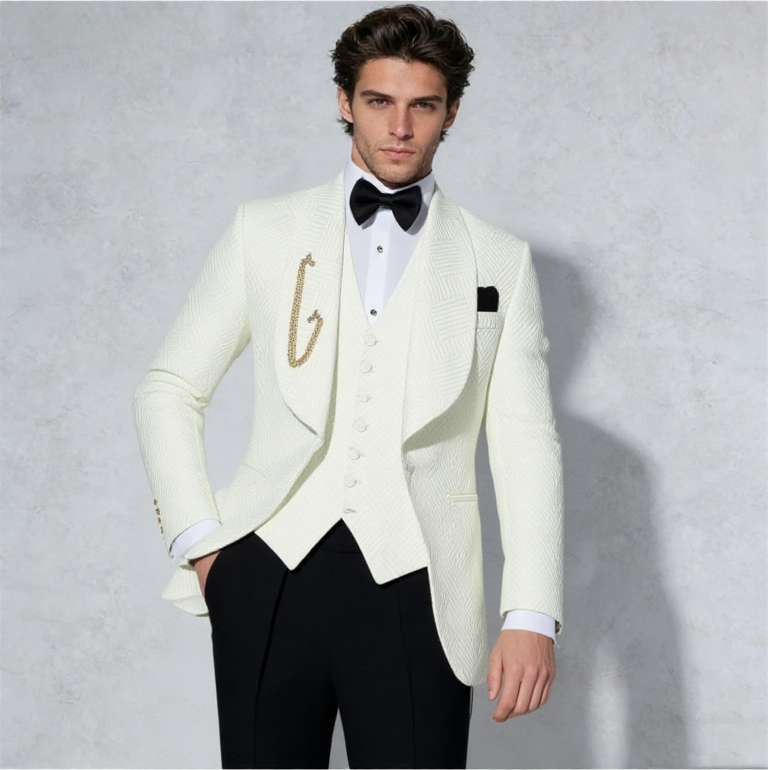 Premium Mens Wedding 3 Piece Jacket Vest Pant Lapel Formal Suit 
