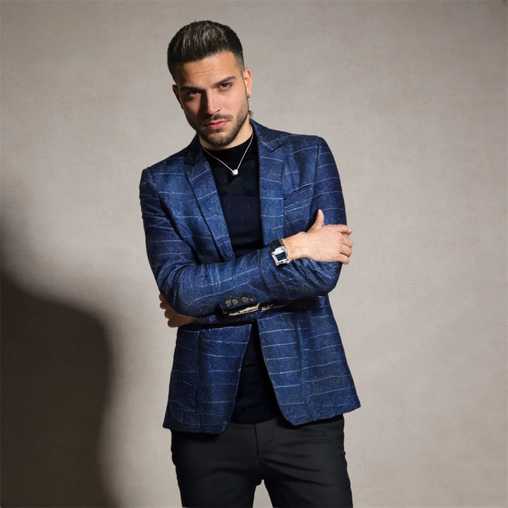 New Vintage Plaid British Stylish Mens Regular Blazer Jacket