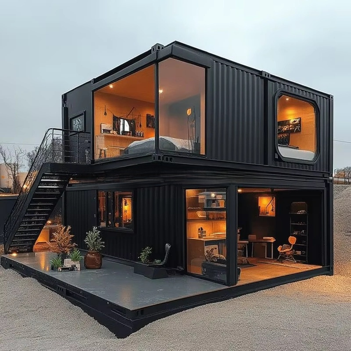 Modern Luxury 2-Story Container Home Prefab Villa Tiny Home