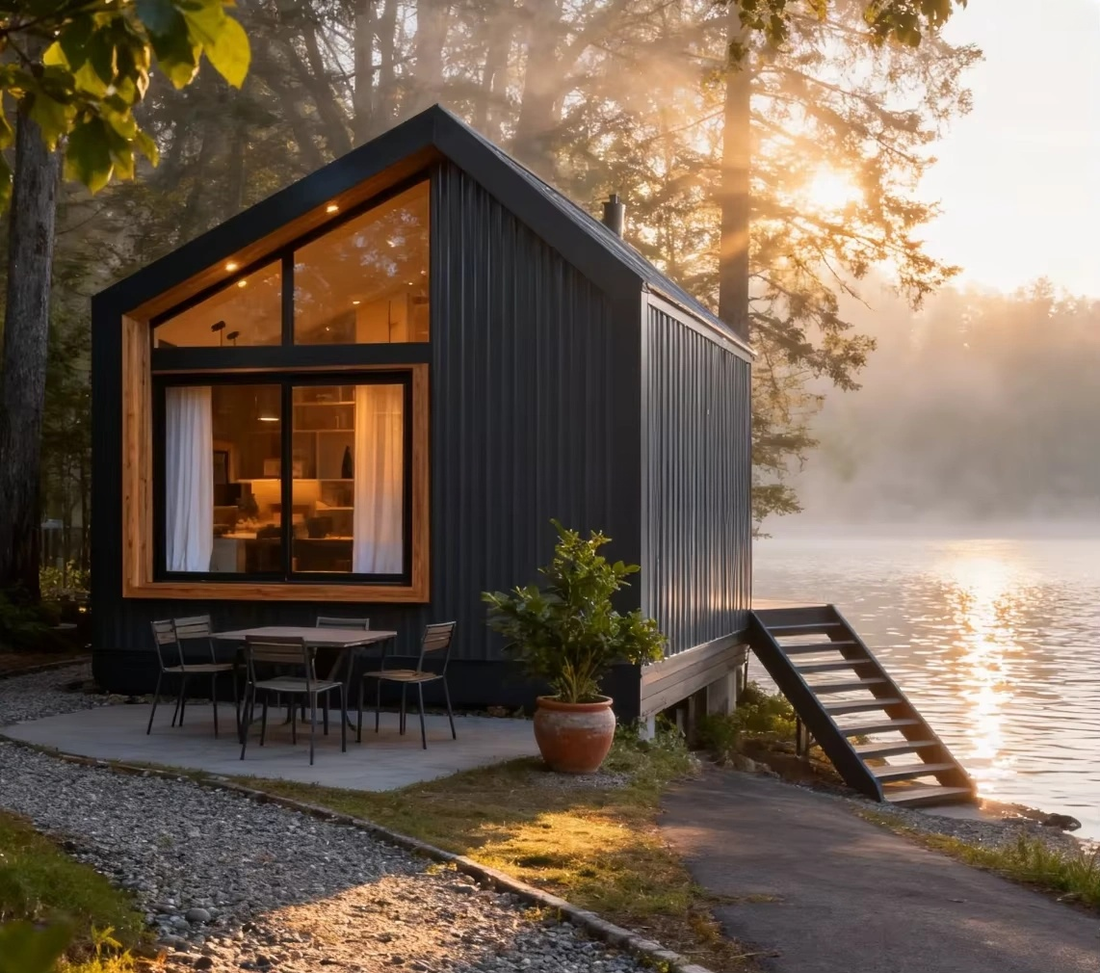 Modern Prefab Container House Galvanized Steel Frame Aluminum Alloy Windows Customizable Color for Hotel/Villa Use-Pingui Brand