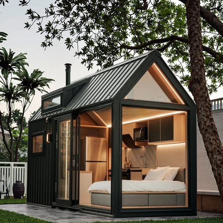 Modern Prefab Container House Galvanized Steel Frame Aluminum Alloy Windows Customizable Color for Hotel/Villa Use-Pingui Brand