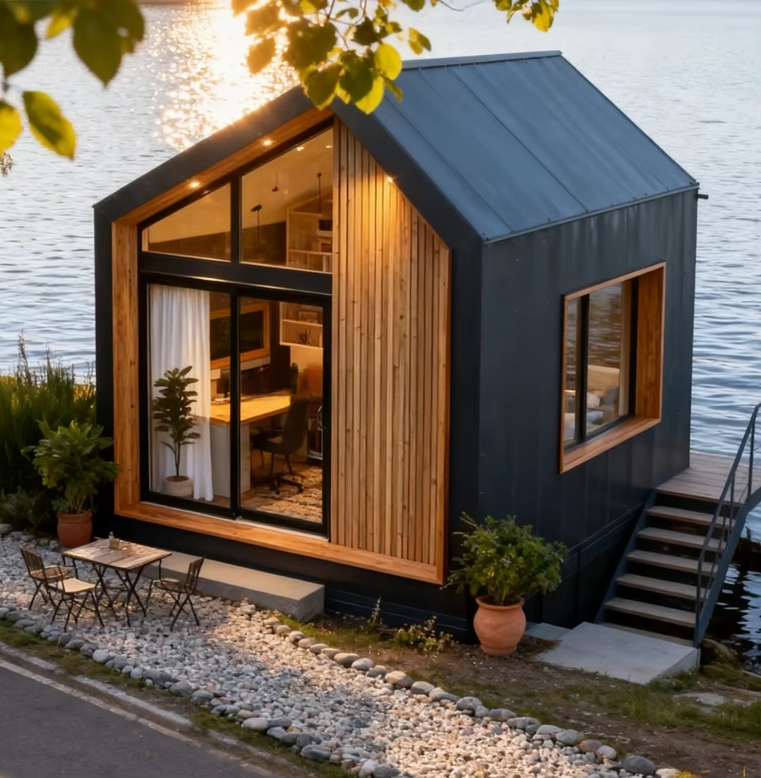 Modern Prefab Container House Galvanized Steel Frame Aluminum Alloy Windows Customizable Color for Hotel/Villa Use-Pingui Brand