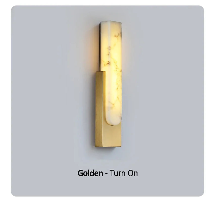 LED Marble Wall Lamp Bedside Golden Luxury Home Decor Light