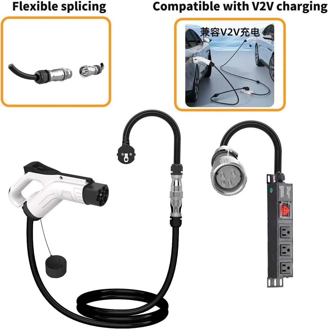 Premium 2 in 1  EV Portable Home Vehicle Charging Cable