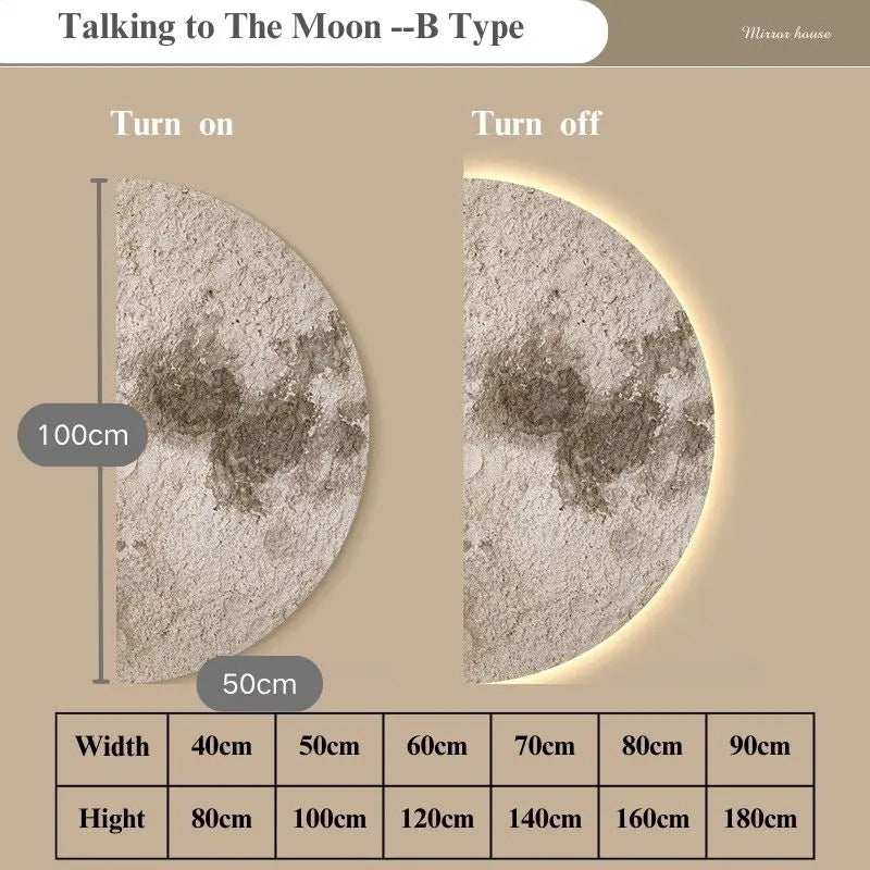 Remote Control Dimming Wall Painting Lamp Creative LED Moon Painting Lights