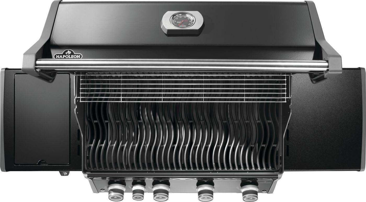 Rogue PRO 525 Natural Gas Grill with Infrared Side Burner, Black, Durable 5-Burner Cooking Surface