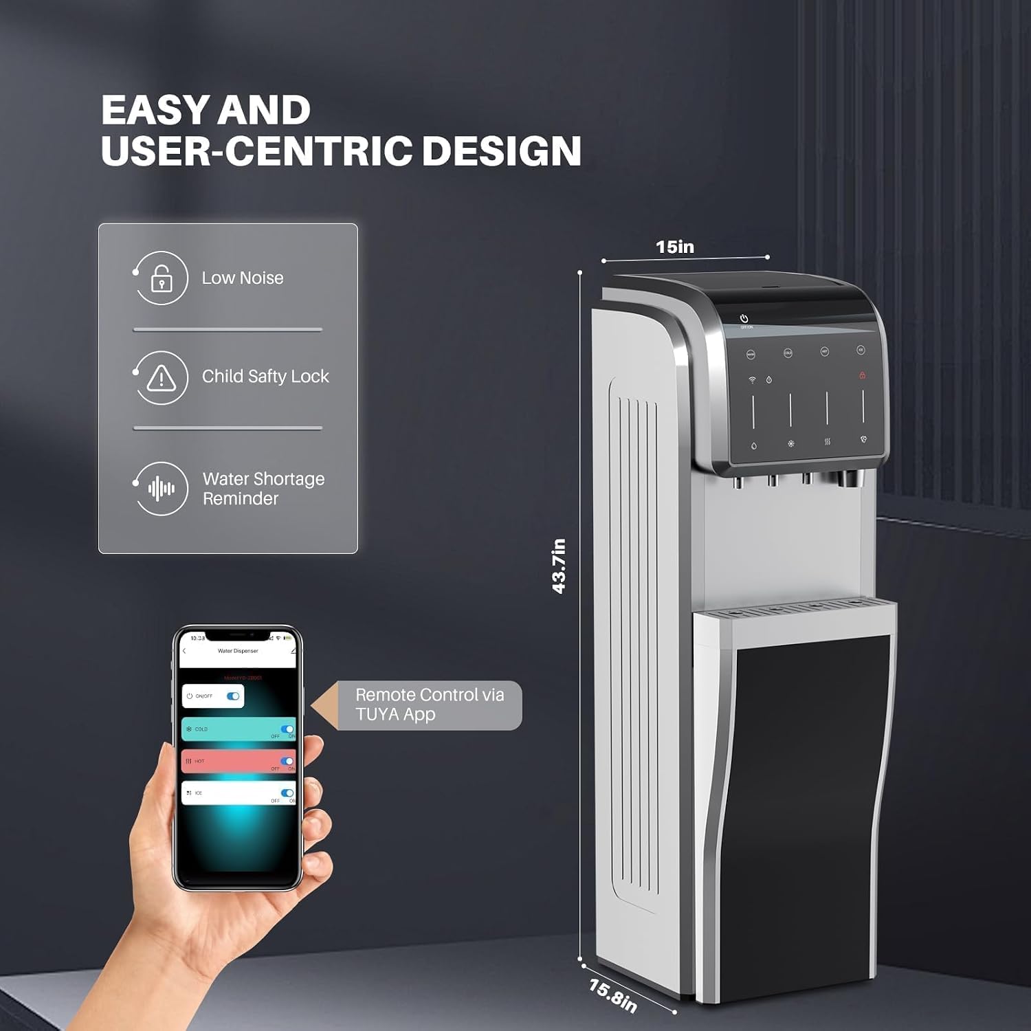 Smart Multipurpose Water Cooler Dispenser with Built-In Ice Maker – Modern Water Dispenser