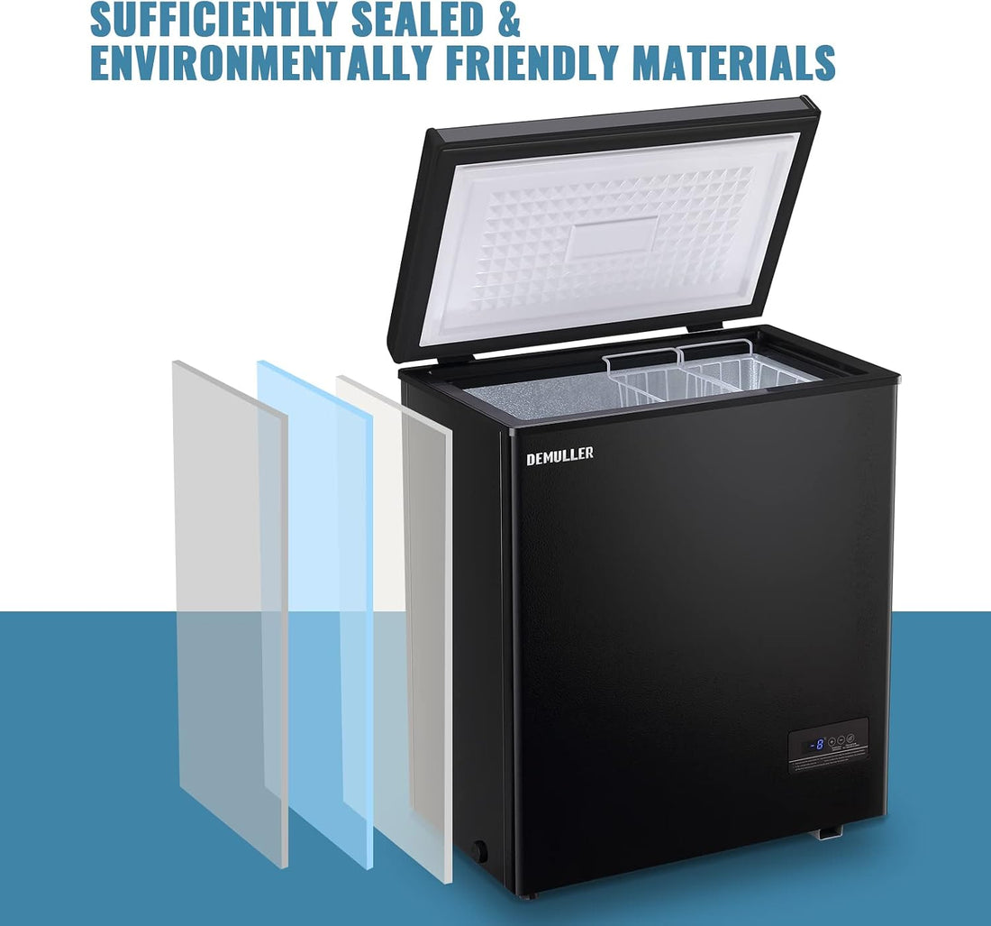 Modern Chest Small Freezer with Electronic Control 41°F to -15°F Freestanding Deep Mini Freezer