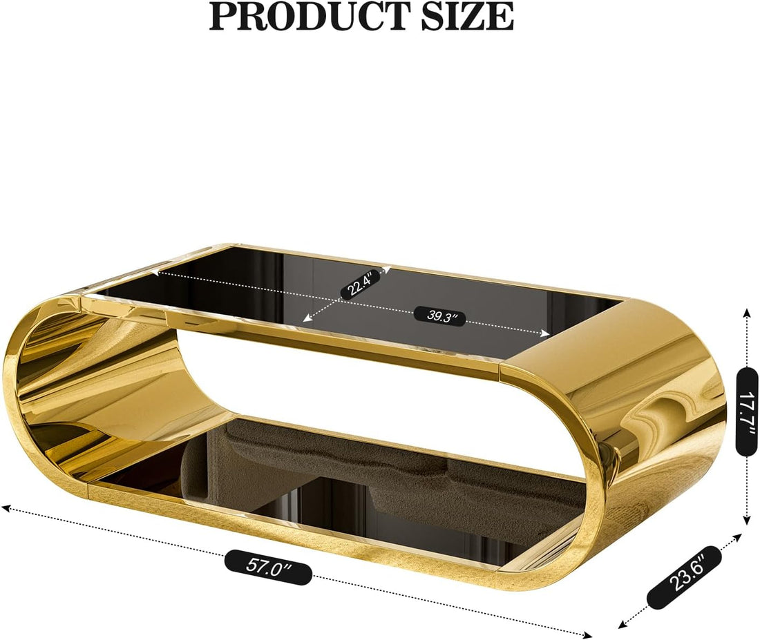 Premium Gold 2 Tier - Coffee Table Modern Living Essentials