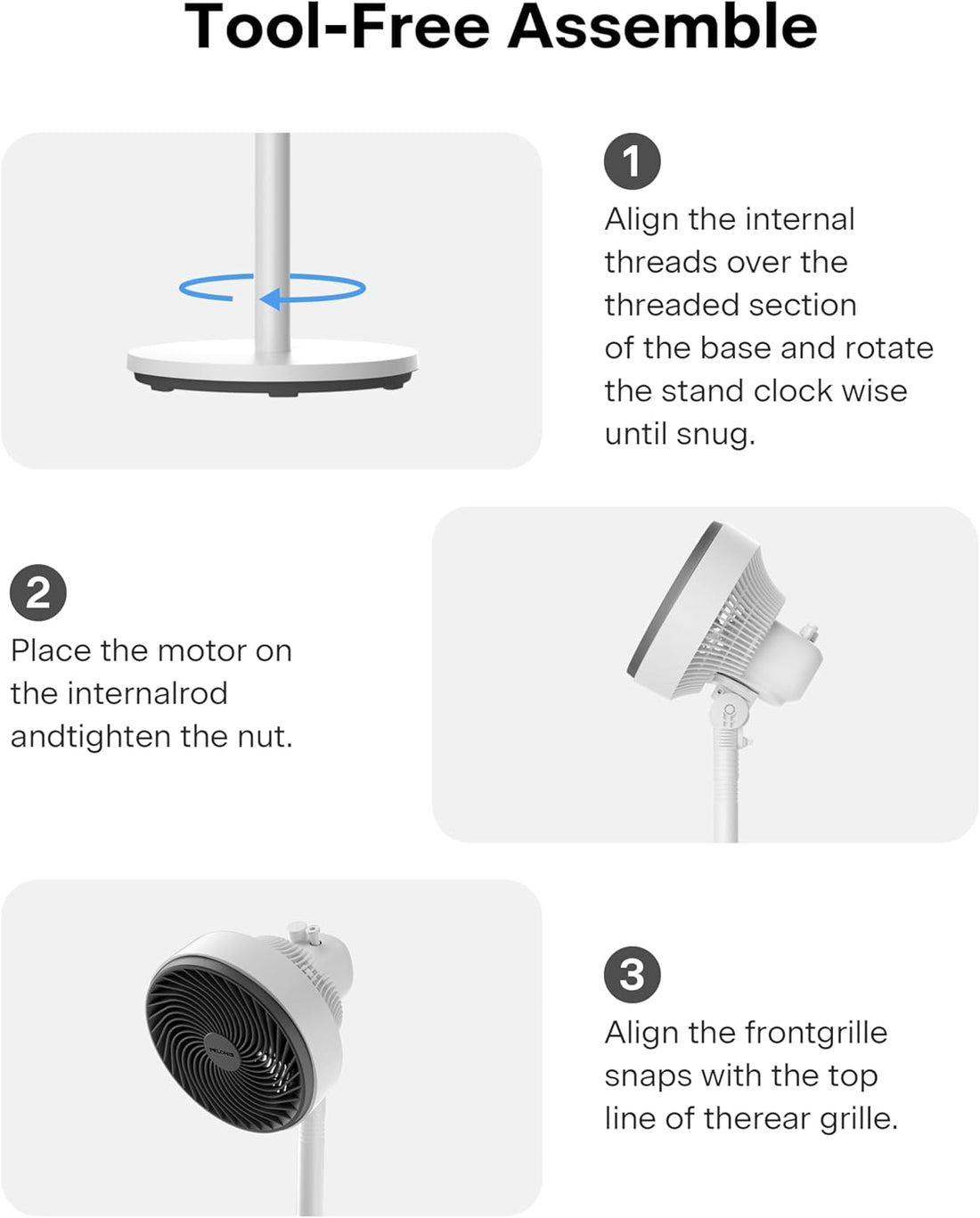 7-Inch Pedestal Air Circulator, Oscillation Fan, 3 Speeds, Adjustable Height (Tabletop/Standing Fan), 75°+90° Oscillation, 5-Blade Quiet Pedestal Fan for Bedroom, Office, Home