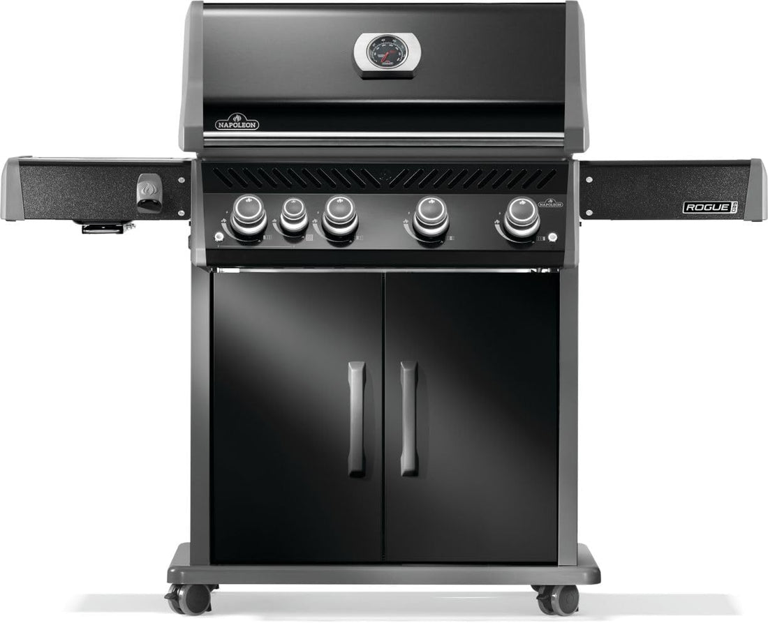 Rogue PRO 525 Natural Gas Grill with Infrared Side Burner, Black, Durable 5-Burner Cooking Surface
