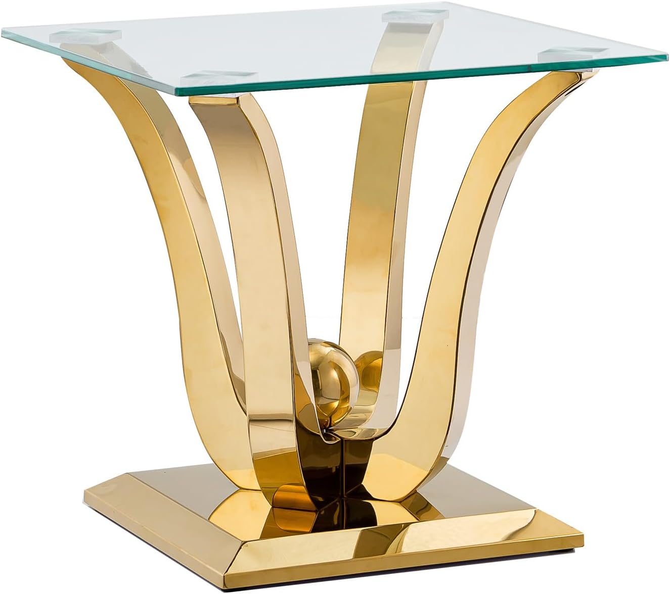 Modern Square  Gold Stainless Table Nightstand