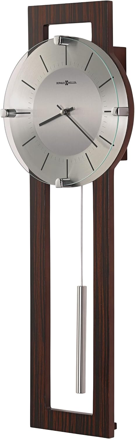 Vintage Wall Clocks II – Espresso Finish with Silver Pendulum, Wenge Style Chrome Accents