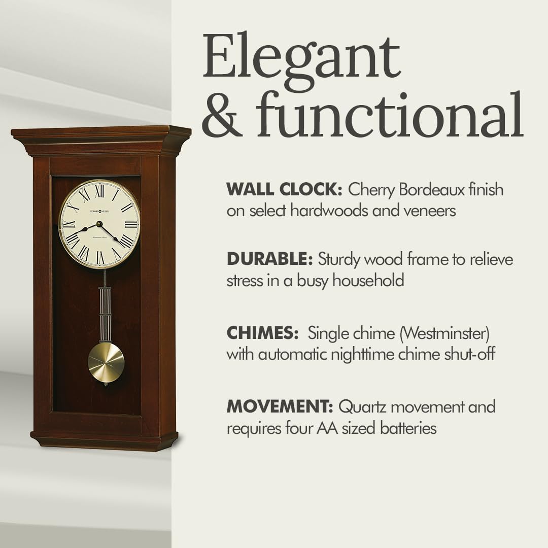 Premium Continental Wall Clock – Westminster Chime, Wood Finish with Brass Pendulum
