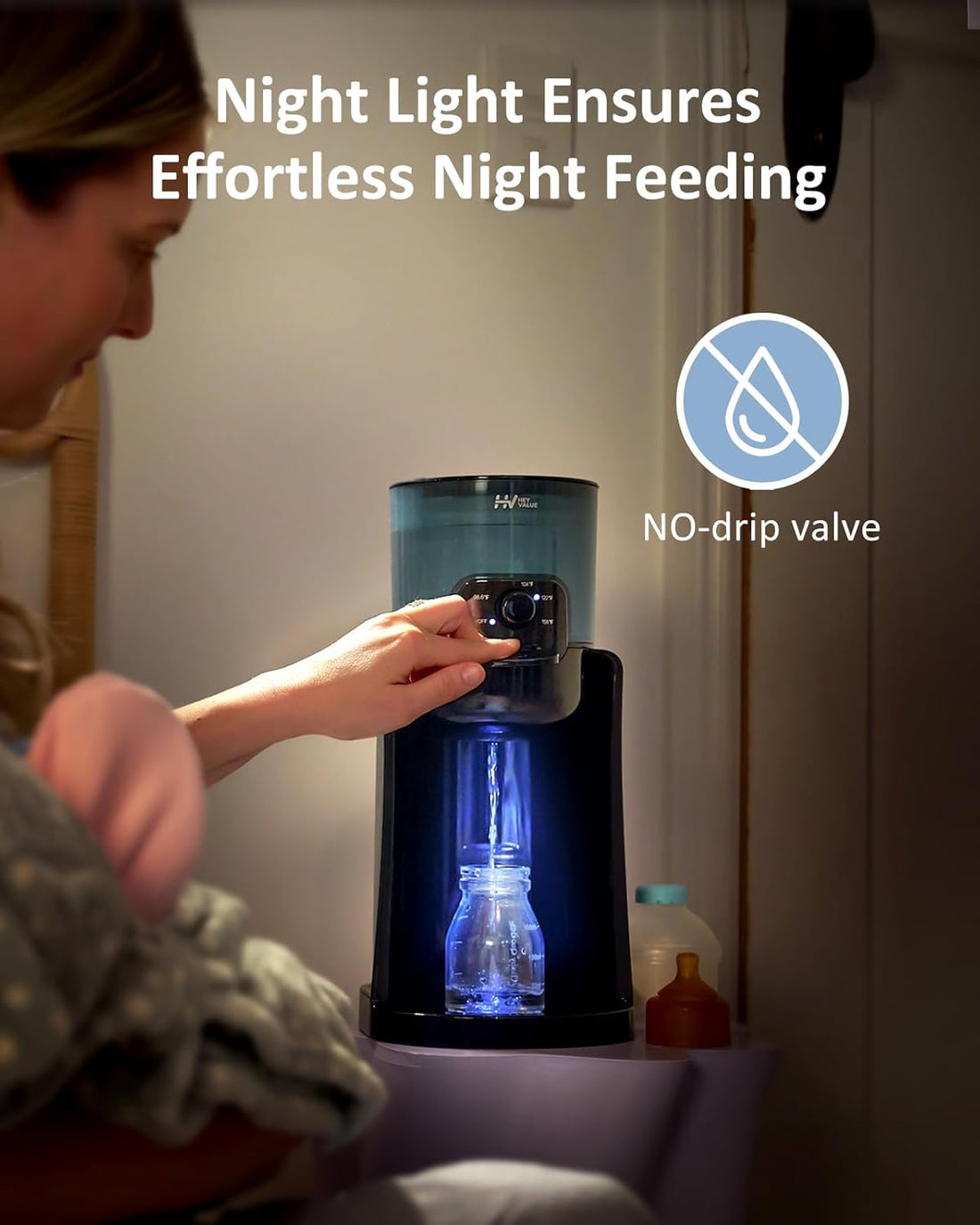 New Baby Bottle Warmer & Formula Maker – Instant Warm Water Dispenser with Night Light