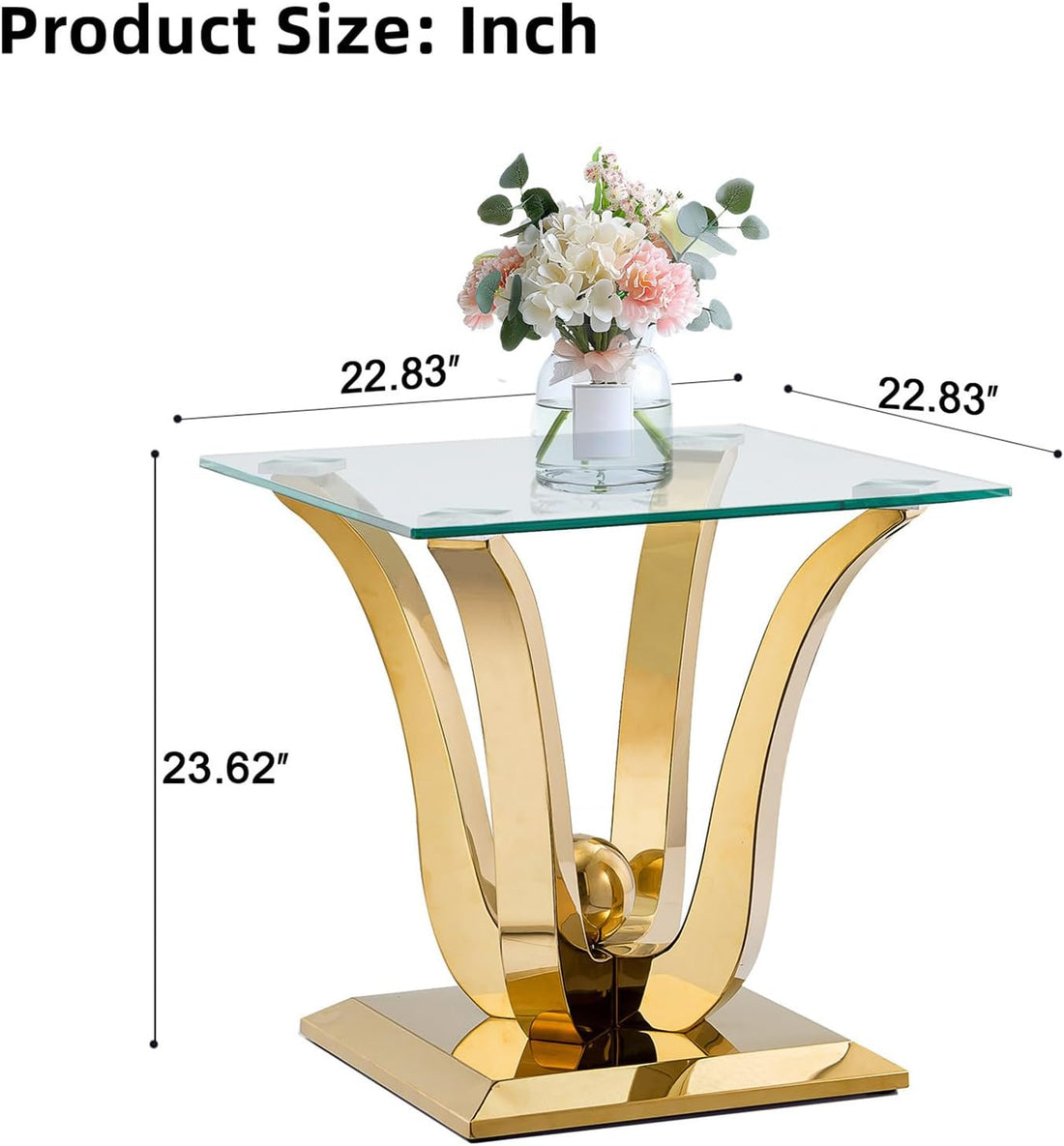 Modern Square  Gold Stainless Table Nightstand