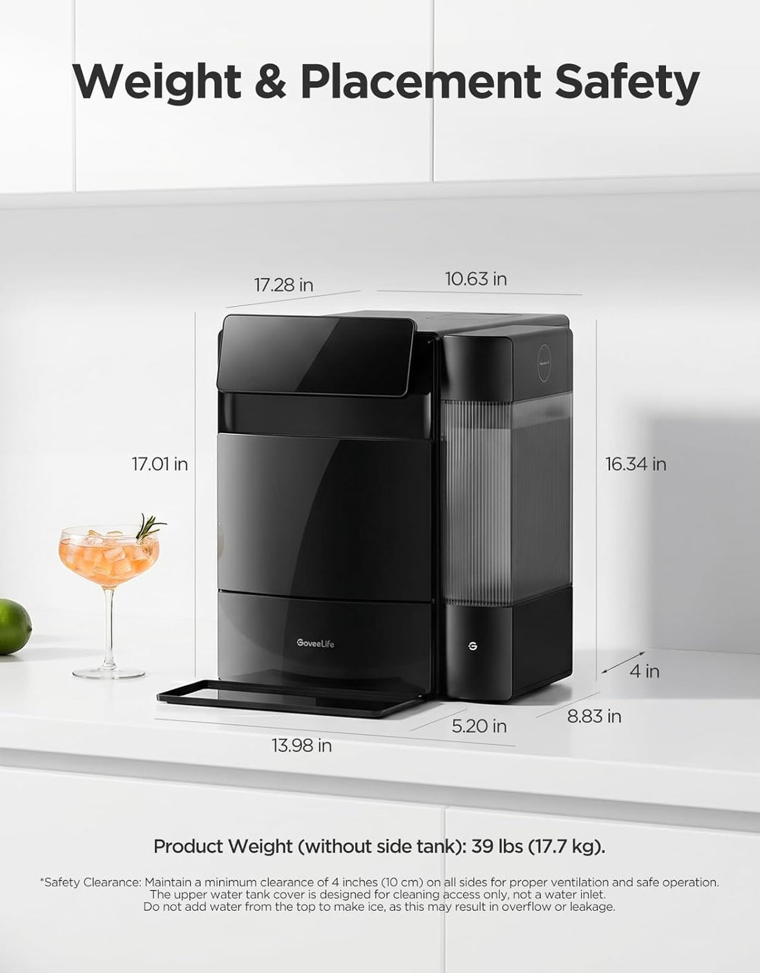 Smart Nugget Ice Maker Pro, 60Lbs Daily, 6-Minute First Ice, 40Db Ultra-Quiet with AI Noiseguard, App & Voice Control, Self-Clean, 3.5Lbs Basket & Dual Water Tanks, for Home Kitchen, Party