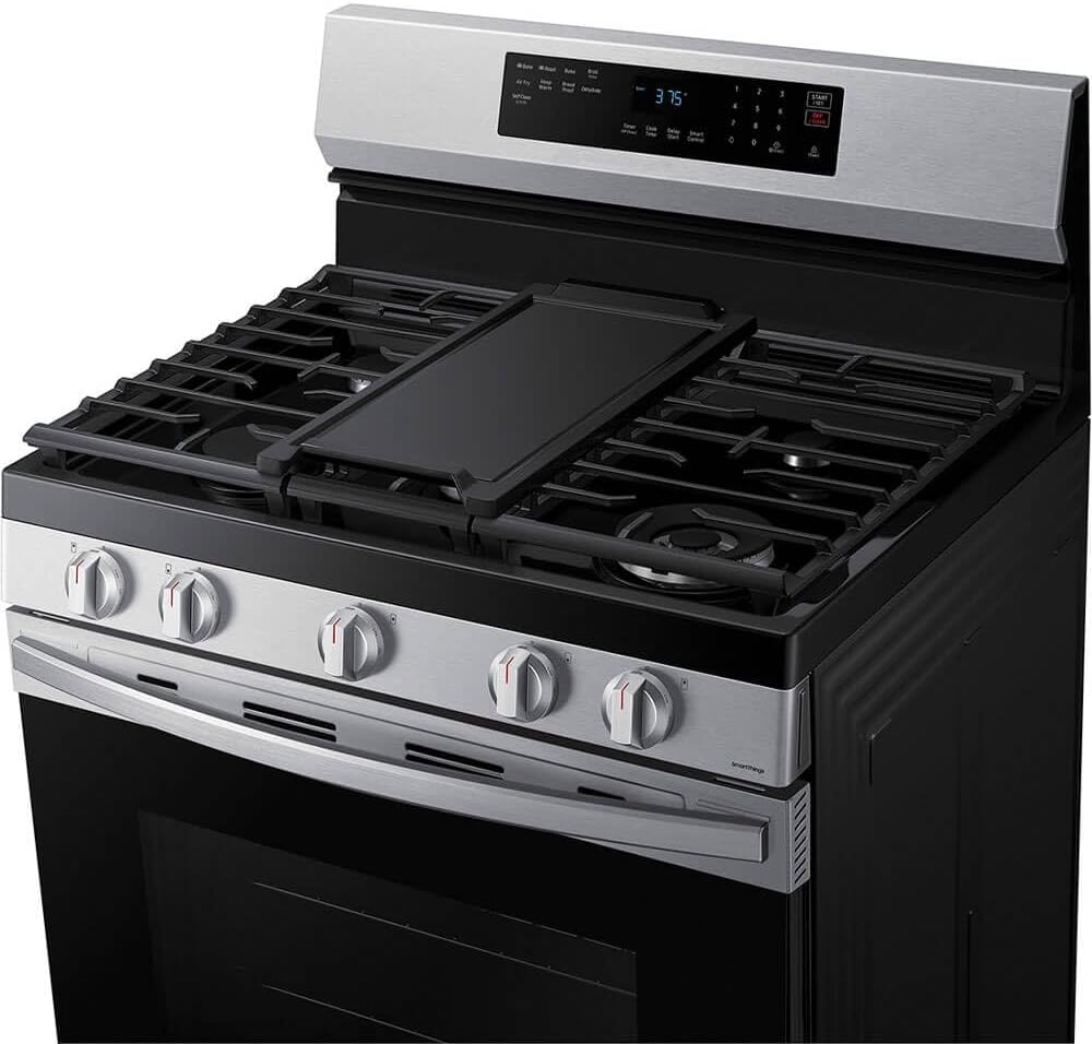 Modern Home Smart Freestanding Gas Range – No Pre-Heat Air Fry & Convection, Stainless Steel
