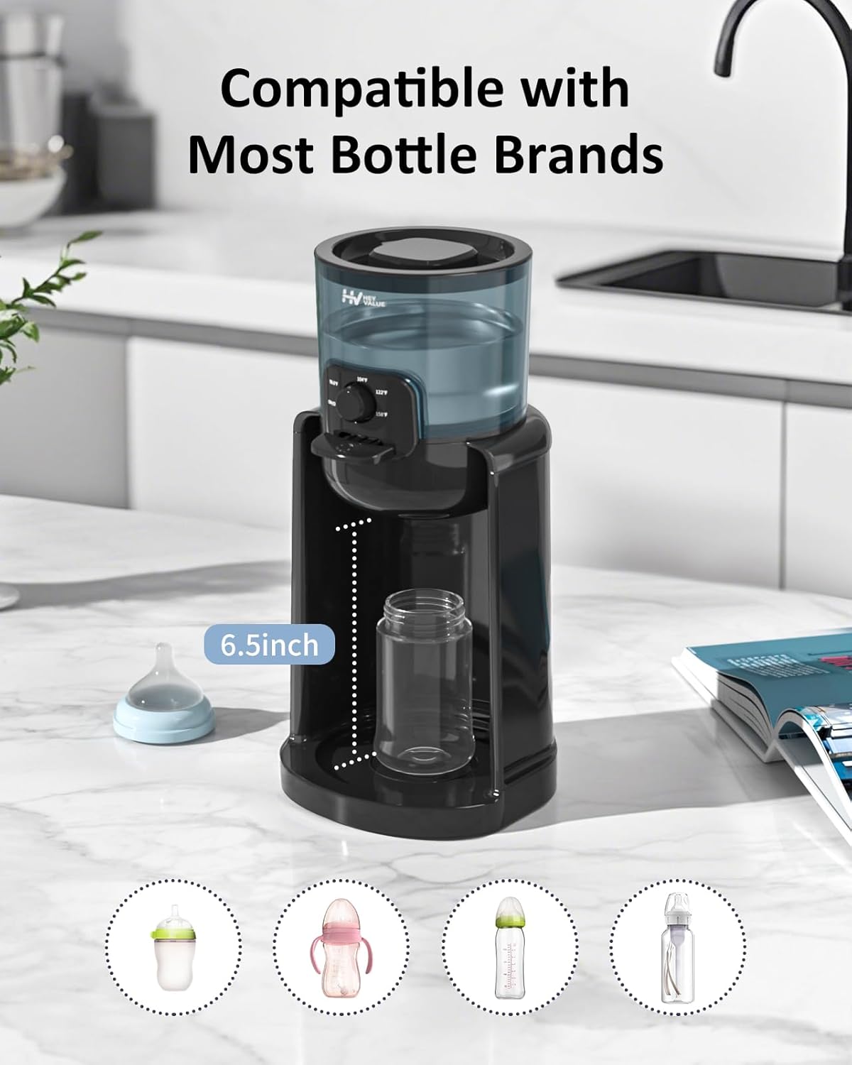 New Baby Bottle Warmer & Formula Maker – Instant Warm Water Dispenser with Night Light