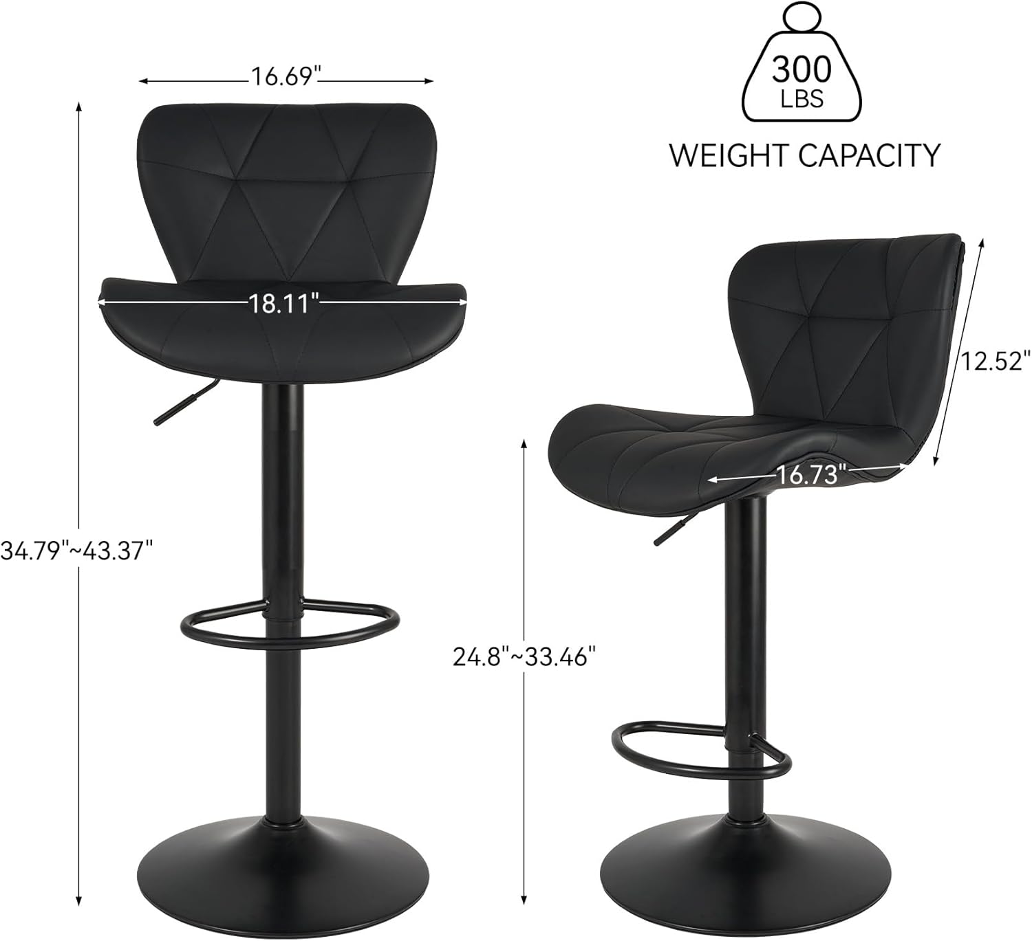 Modern Bar Stools Set of 2, Adjustable for Kitchen , Bar Home interior