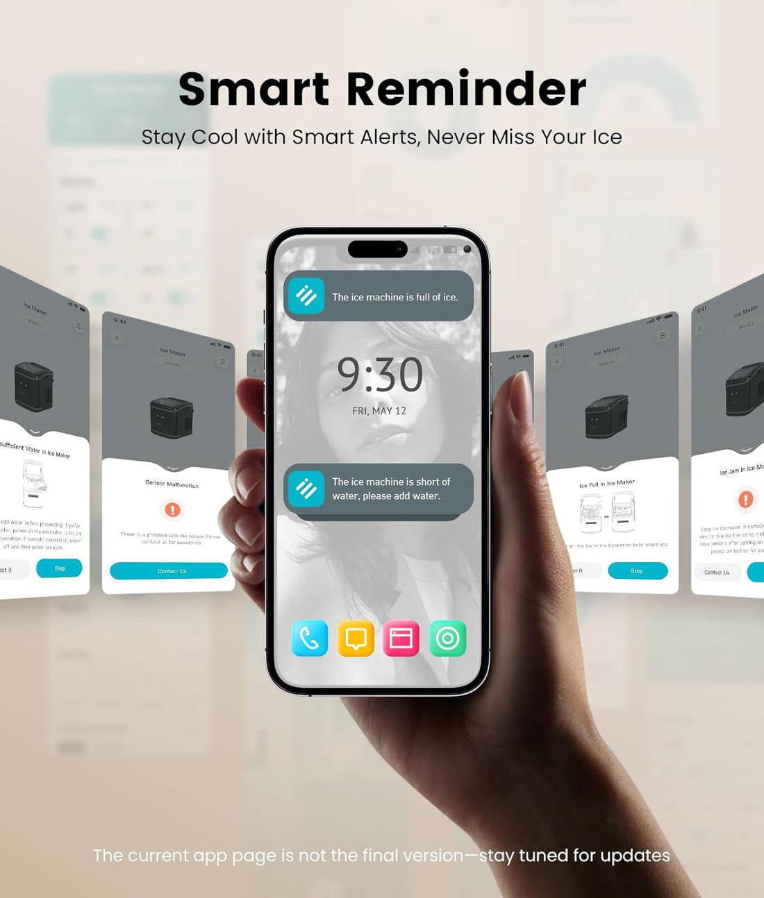 Smart Ice Maker, Portable Ice Makers Countertop with App Remote & Voice Control, 9 Bullet Ice Cubes in 6 Mins, 26Lbs/24Hrs, Self-Cleaning, Quiet Ice Maker Machine for Home Kitchen Office RV