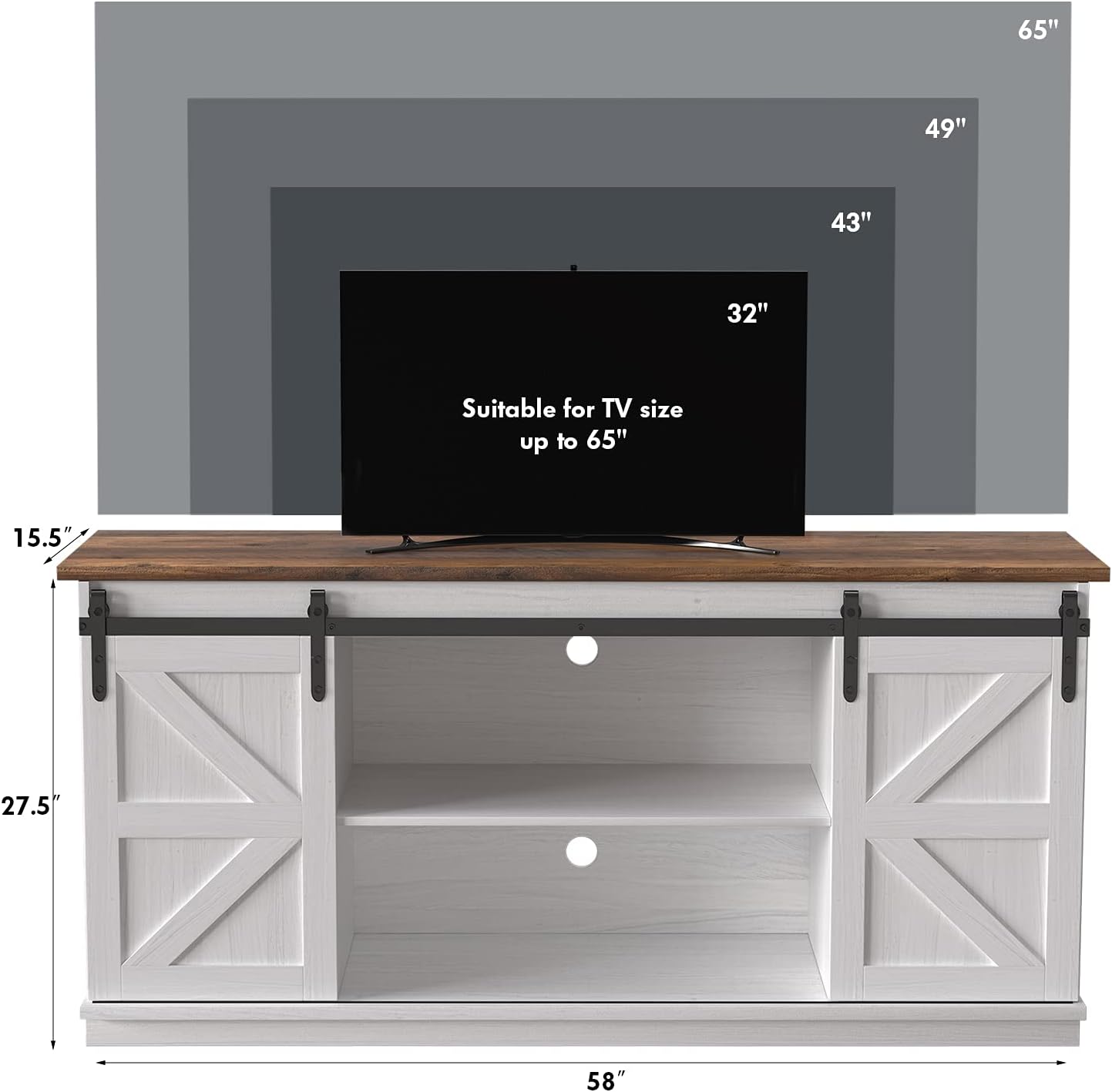 New TV Stand for 65 Inch TV with Storage Cabinets