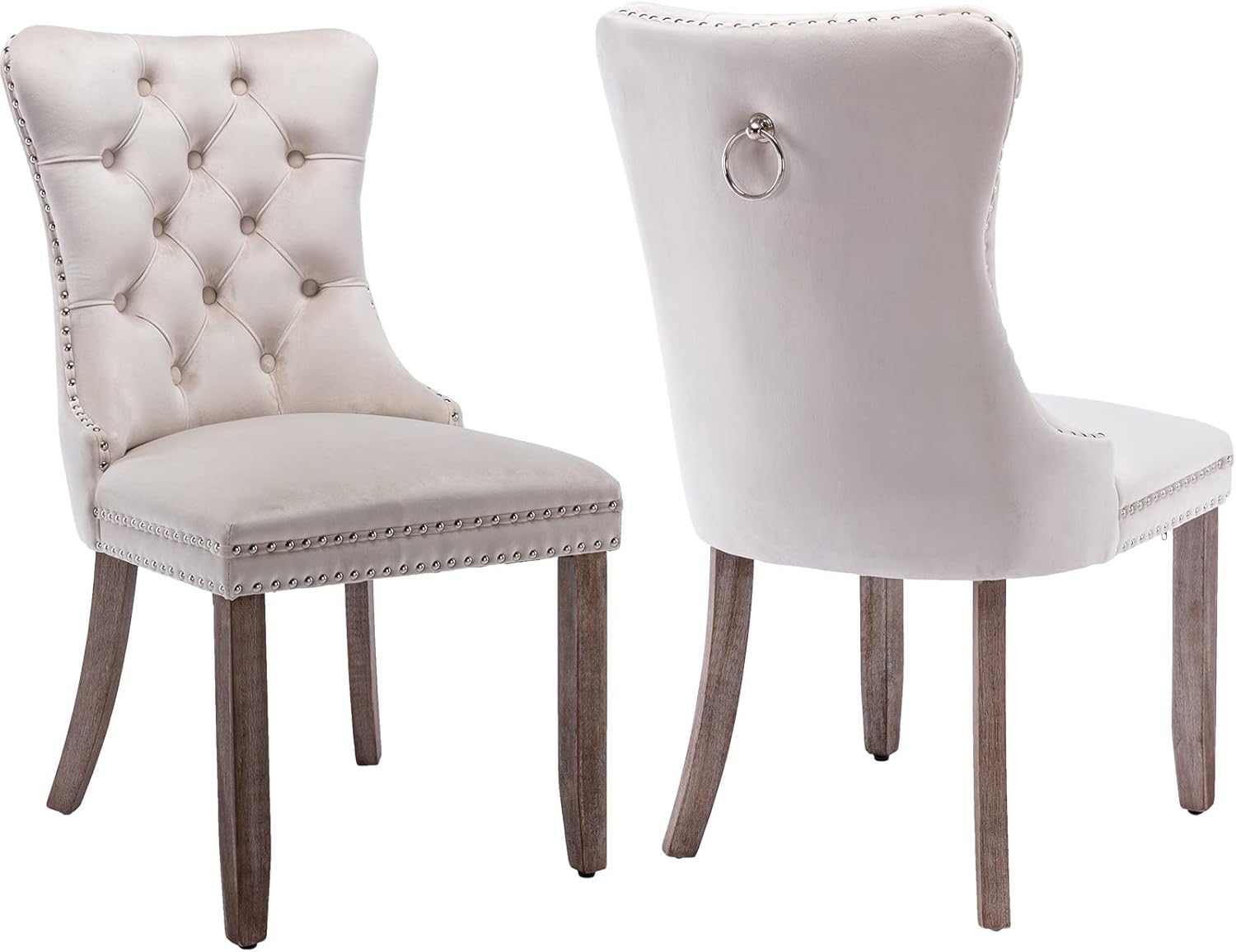 Modern Velvet Dining Chairs Set of 2 – Upholstered Kitchen &amp; Dining Room Accent Chairs with Comfortable Backrest