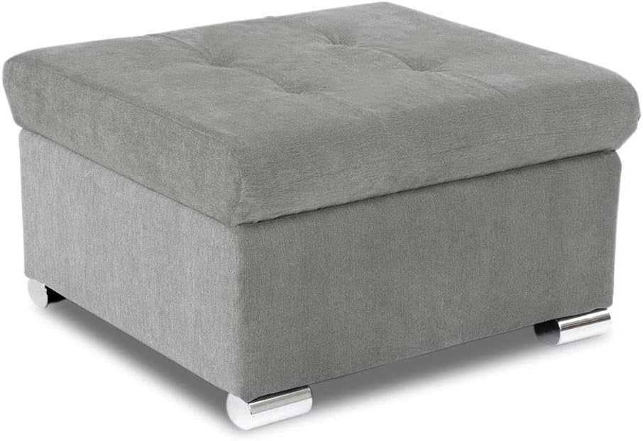 Sofabed - Weronika 3 Seater Sofa Bed with Storage - Grey Fabric Couch with Pull Out Sofa Bed | Setup Included | Made in EU | Built to Last