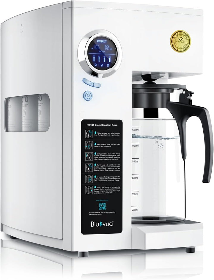 RO100ROPOT Countertop Reverse Osmosis Water Filter System, Portable RO Filtration with Remineralization, No Installation, WQA Certified - ROPOT, 5-Stage RO
